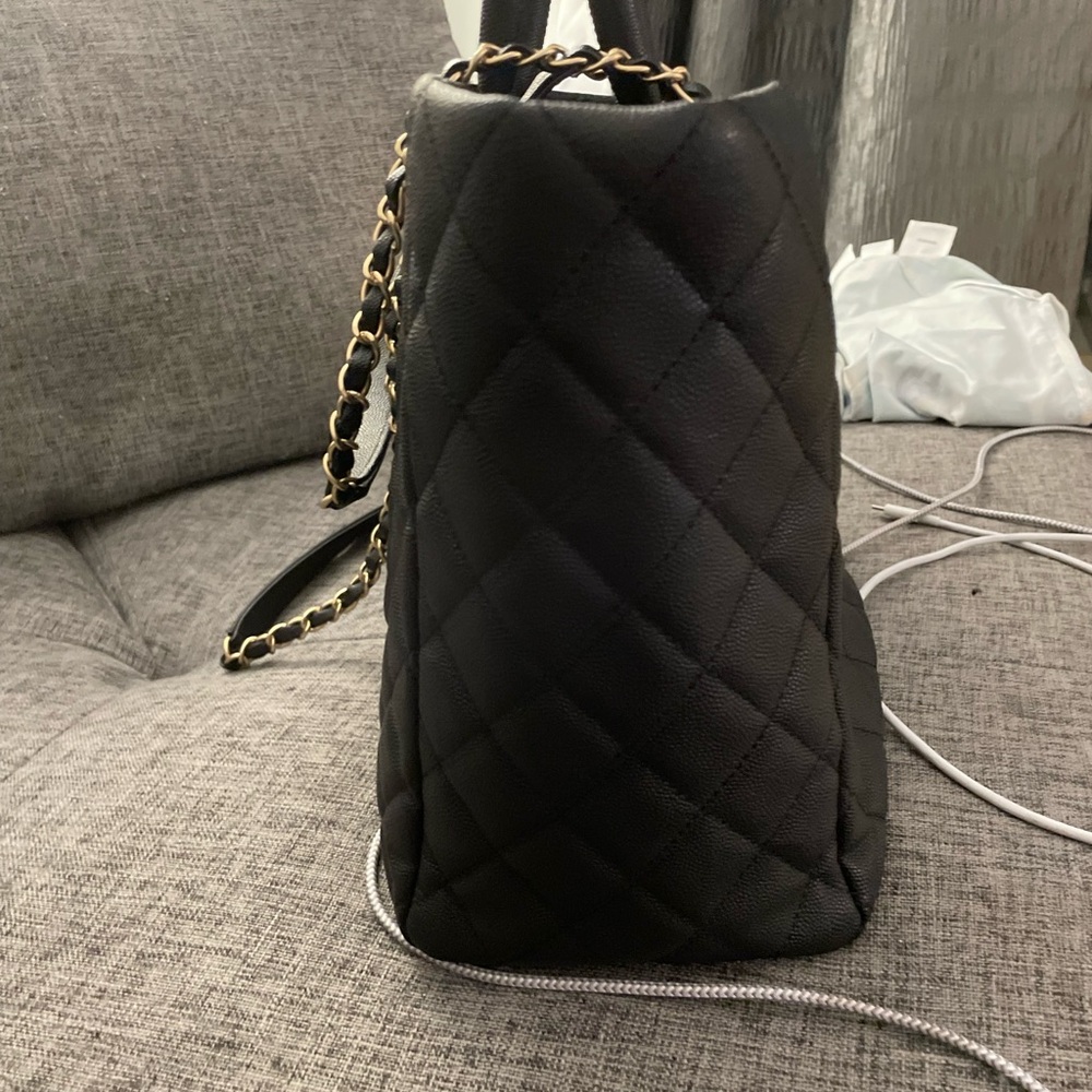 Chanel Black Quilted Tote with Gold Accents - Picture 9 of 16